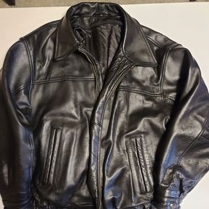 Men's Black Leather Motorcycle Jacket
